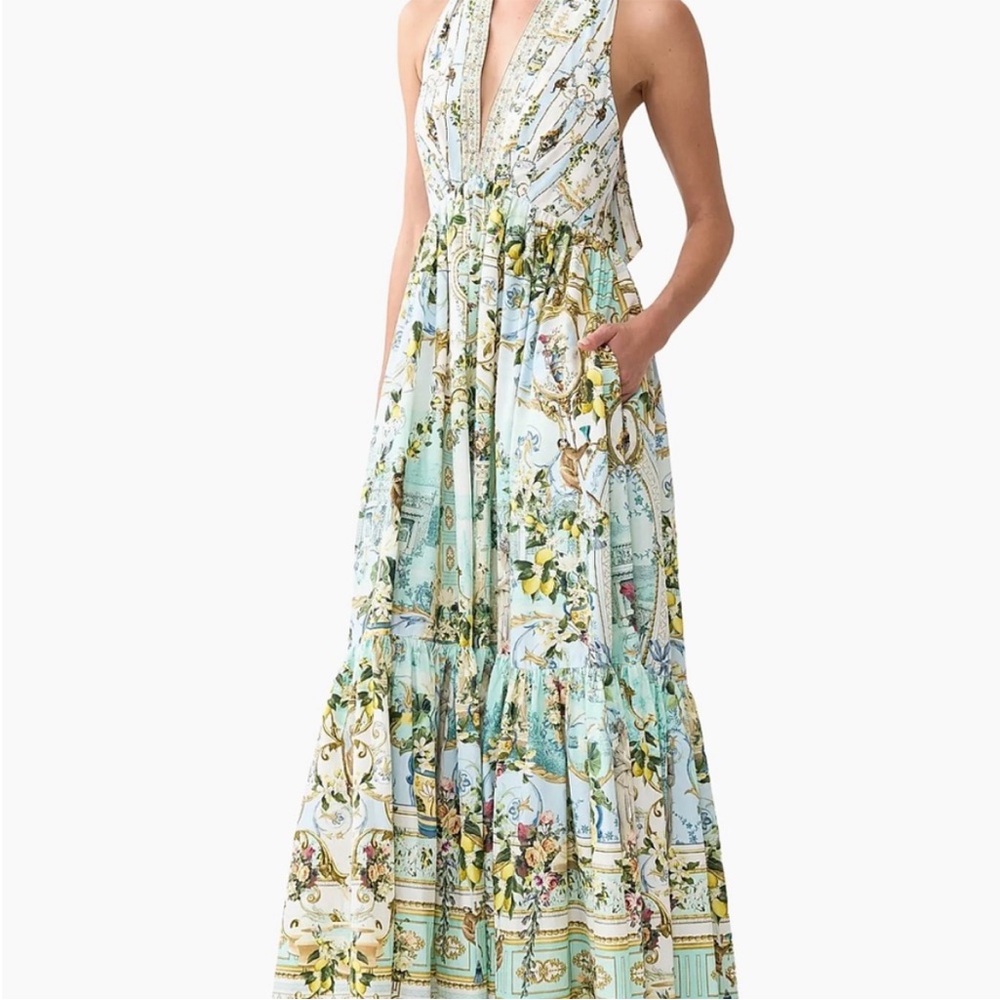 Camilla x White Lotus Printed Halter Maxi dress